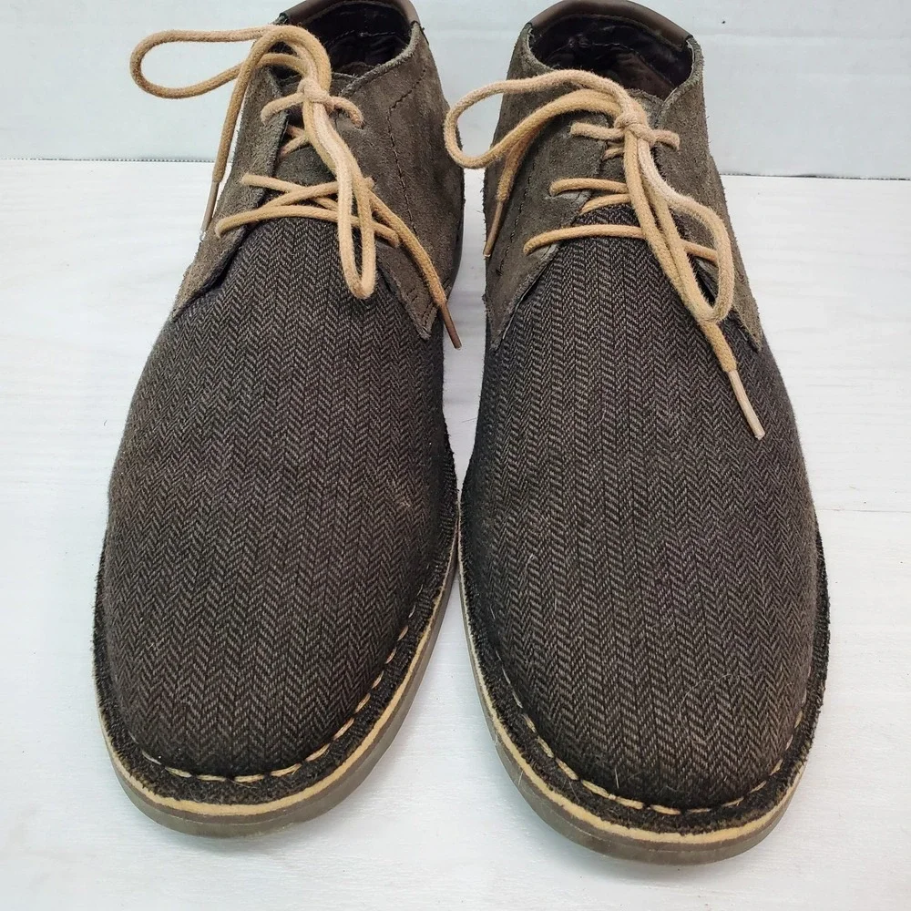 Kenneth Cole Reaction Brown Suede & Textile Desert Sun Chukka Boot Shoes US 11 M